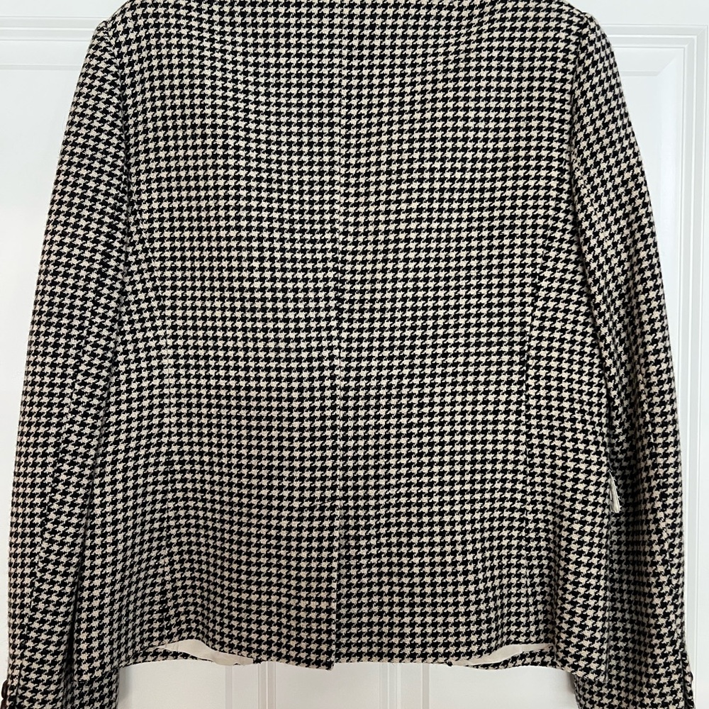 J. Crew Black and White Houndstooth Blazer (sz 12) - Picture 5 of 6